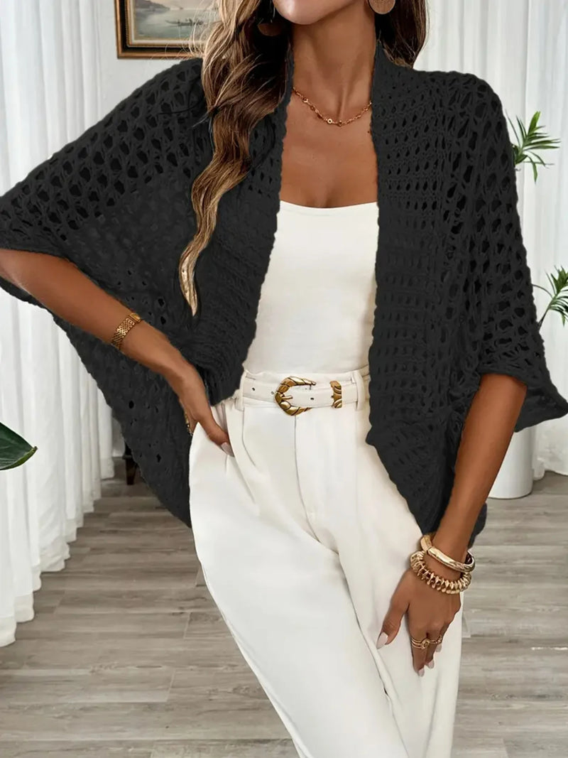 Alma – Cardigan ajouré en tricot élégant et léger