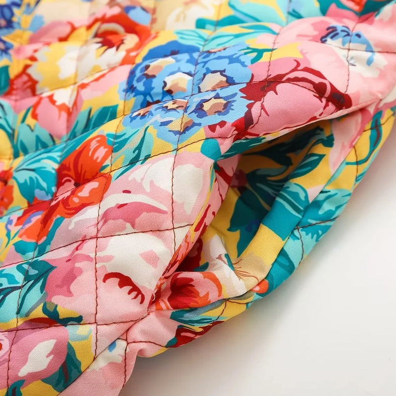 Lola – Veste matelassée imprimée à col rond